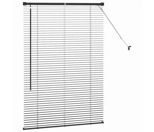 Logu Žalūzija Ar Aizkariem Cits Melna 80 X 130 Cm Alumīnijs Vidaxl