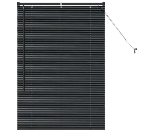 Logu Žalūzija Ar Aizkariem Cits Melna 80 X 130 Cm Alumīnijs Vidaxl