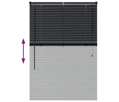 Logu Žalūzija Ar Aizkariem Cits Melna 80 X 130 Cm Alumīnijs Vidaxl