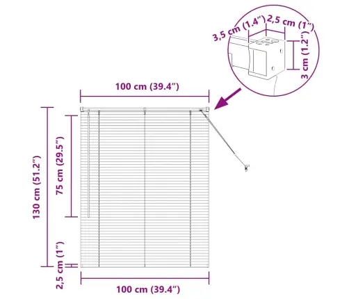 Logu Žalūzija Ar Aizkariem Cits Melna 100 X 130 Cm Alumīnijs Vidaxl