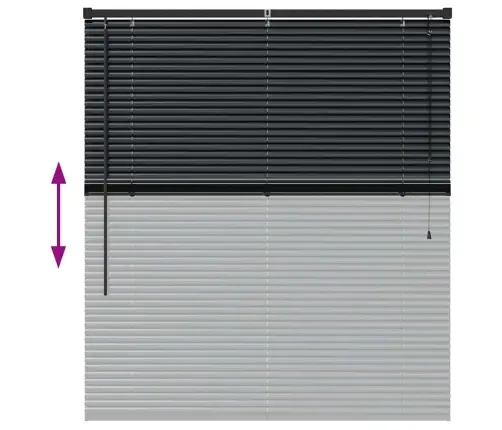 Logu Žalūzija Ar Aizkariem Cits Melna 80 X 130 Cm Alumīnijs Vidaxl