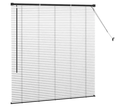 Logu Žalūzija Ar Aizkariem Cits Melna 80 X 130 Cm Alumīnijs Vidaxl