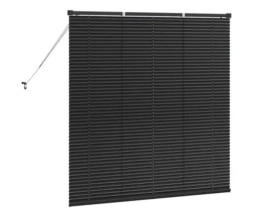 Logu Žalūzija Ar Aizkariem Cits Melna 80 X 130 Cm Alumīnijs Vidaxl