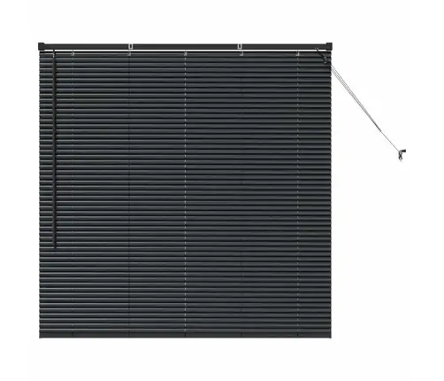Logu Žalūzija Ar Aizkariem Cits Melna 80 X 130 Cm Alumīnijs Vidaxl