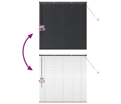 Logu Žalūzija Ar Aizkariem Cits Melna 80 X 130 Cm Alumīnijs Vidaxl