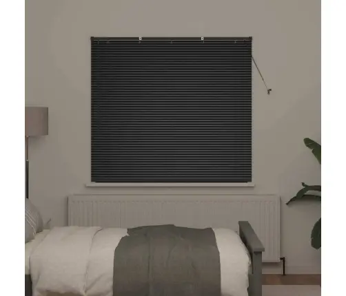 Logu Žalūzija Ar Aizkariem Cits Melna 80 X 130 Cm Alumīnijs Vidaxl