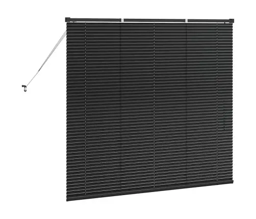 Logu Žalūzija Ar Aizkariem Cits Melna 80 X 130 Cm Alumīnijs Vidaxl