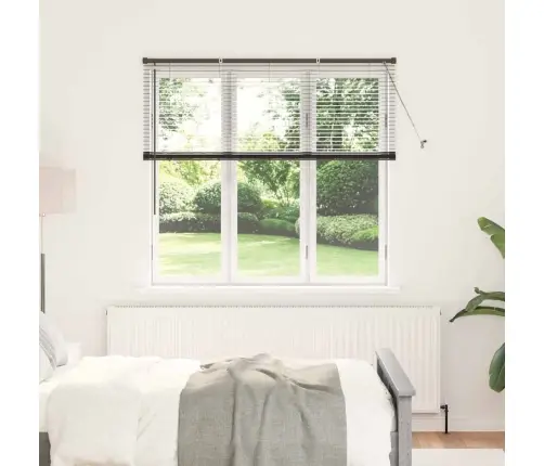 Logu Žalūzija Ar Aizkariem Cits Melna 80 X 130 Cm Alumīnijs Vidaxl