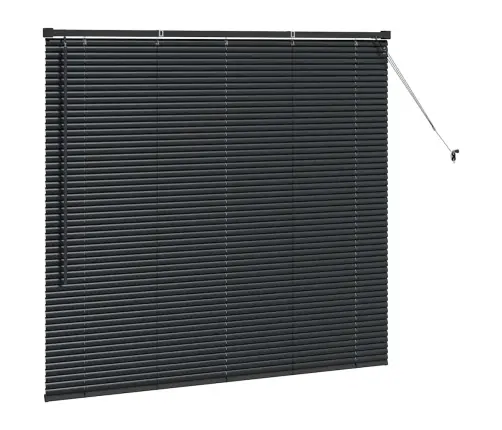 Logu Žalūzija Ar Aizkariem Cits Melna 80 X 130 Cm Alumīnijs Vidaxl
