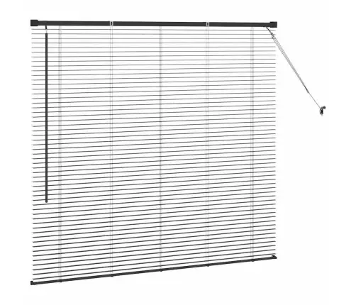 Logu Žalūzija Ar Aizkariem Cits Melna 80 X 130 Cm Alumīnijs Vidaxl