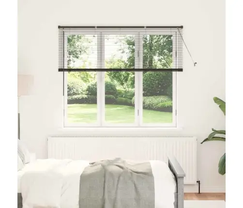 Langų Žaliuzė Su Užuolaidomis Juoda Aliuminis