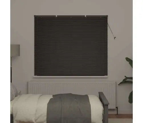 Langų Žaliuzė Su Užuolaidomis Juoda Aliuminis