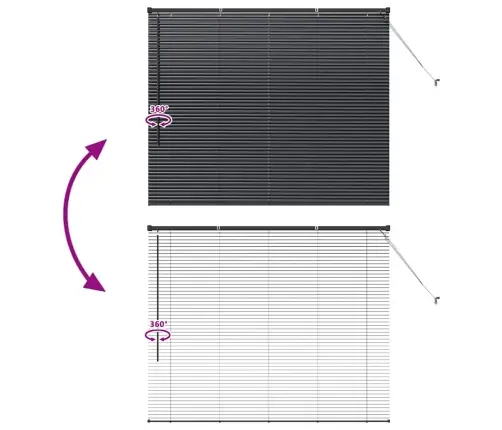 Langų Žaliuzė Su Užuolaidomis Juoda Aliuminis