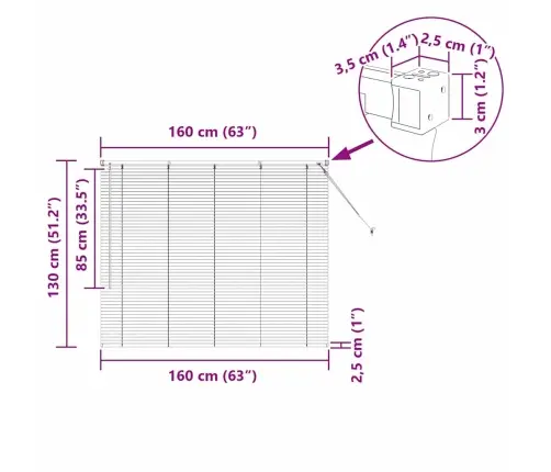Aknarulo Kardinatega Must Alumiinium