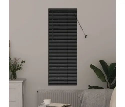 Logu Žalūzija Ar Aizkariem Cits Melna 80 X 130 Cm Alumīnijs Vidaxl