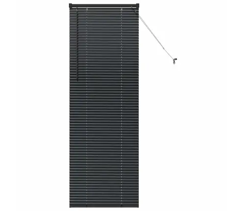 Logu Žalūzija Ar Aizkariem Cits Melna 80 X 130 Cm Alumīnijs Vidaxl