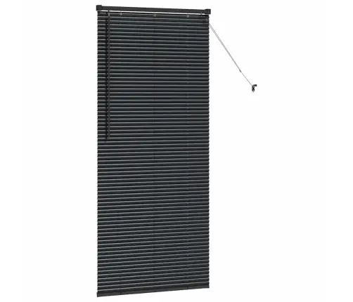 Langų Žaliuzė Su Užuolaidomis Juoda Aliuminis