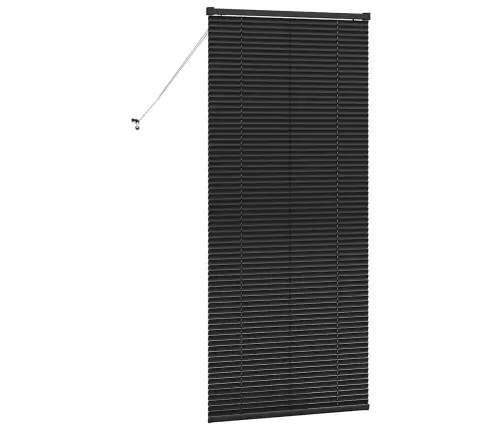 Langų Žaliuzė Su Užuolaidomis Juoda Aliuminis