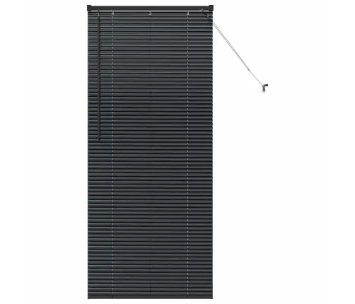 Langų Žaliuzė Su Užuolaidomis Juoda Aliuminis