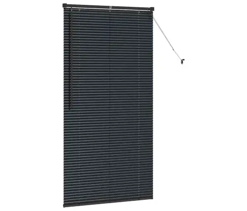 Logu Žalūzija Ar Aizkariem Cits Melna 80 X 130 Cm Alumīnijs Vidaxl