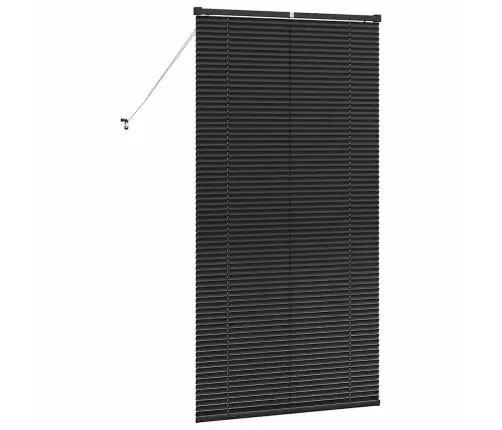 Logu Žalūzija Ar Aizkariem Cits Melna 80 X 130 Cm Alumīnijs Vidaxl