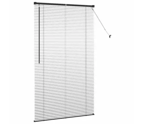 Logu Žalūzija Ar Aizkariem Cits Melna 100 X 175 Cm Alumīnijs Vidaxl