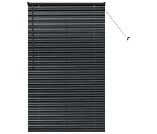Logu Žalūzija Ar Aizkariem Cits Melna 100 X 175 Cm Alumīnijs Vidaxl