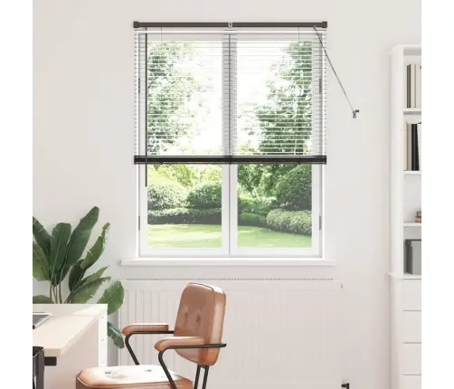 Logu Žalūzija Ar Aizkariem Cits Melna 105 X 175 Cm Alumīnijs Vidaxl