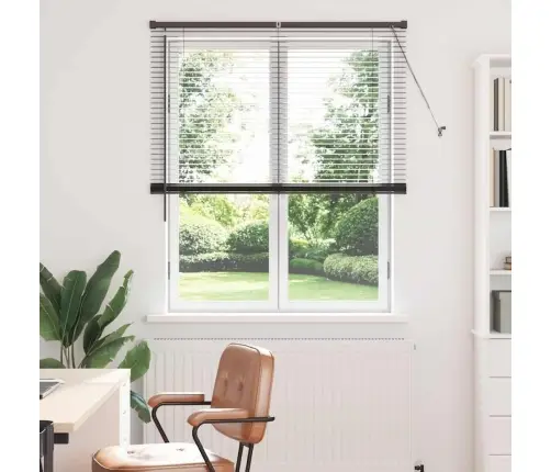 Logu Žalūzija Ar Aizkariem Cits Melna 80 X 130 Cm Alumīnijs Vidaxl