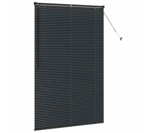 Logu Žalūzija Ar Aizkariem Cits Melna 80 X 130 Cm Alumīnijs Vidaxl