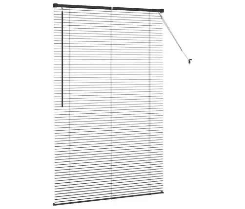Logu Žalūzija Ar Aizkariem Cits Melna 80 X 130 Cm Alumīnijs Vidaxl
