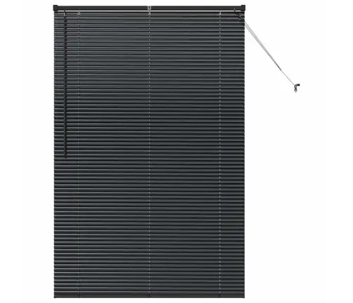 Logu Žalūzija Ar Aizkariem Cits Melna 80 X 130 Cm Alumīnijs Vidaxl