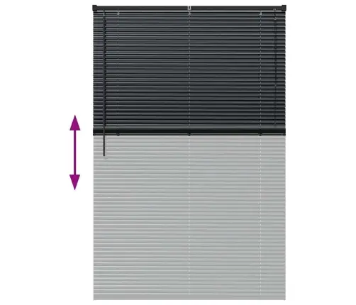 Logu Žalūzija Ar Aizkariem Cits Melna 80 X 130 Cm Alumīnijs Vidaxl