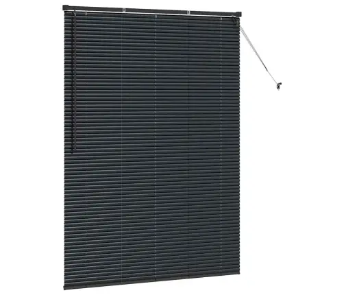 Logu Žalūzija Ar Aizkariem Cits Melna 80 X 130 Cm Alumīnijs Vidaxl