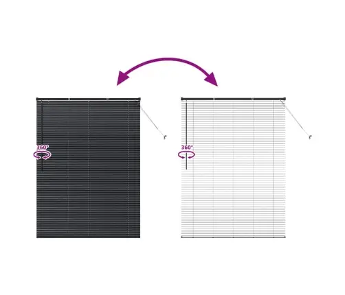 Logu Žalūzija Ar Aizkariem Cits Melna 80 X 130 Cm Alumīnijs Vidaxl