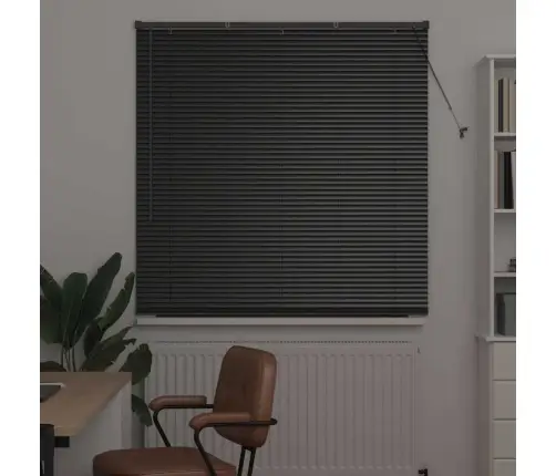 Logu Žalūzija Ar Aizkariem Cits Melna 135 X 175 Cm Alumīnijs Vidaxl