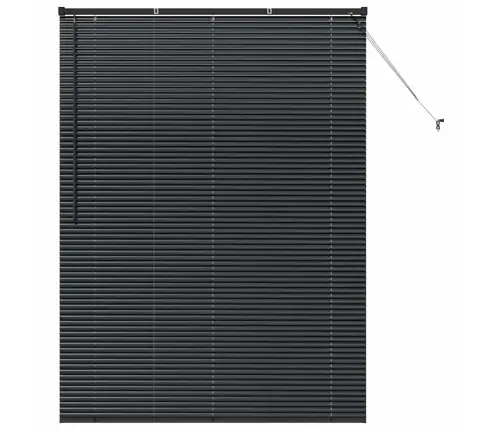 Logu Žalūzija Ar Aizkariem Cits Melna 135 X 175 Cm Alumīnijs Vidaxl
