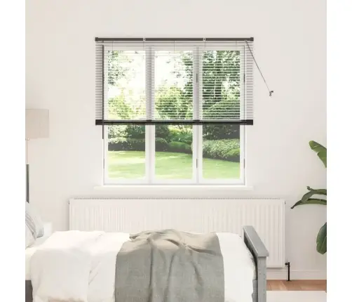 Logu Žalūzija Ar Aizkariem Cits Melna 80 X 130 Cm Alumīnijs Vidaxl