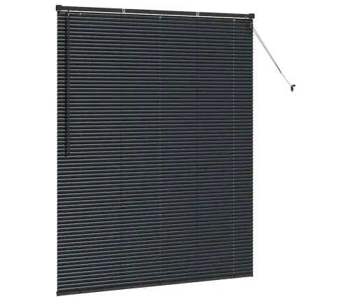 Logu Žalūzija Ar Aizkariem Cits Melna 80 X 130 Cm Alumīnijs Vidaxl