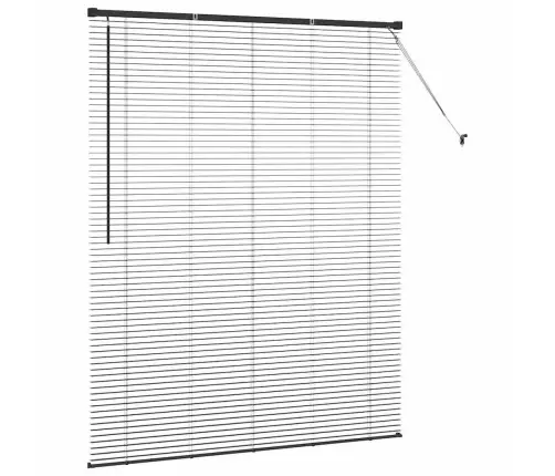 Logu Žalūzija Ar Aizkariem Cits Melna 80 X 130 Cm Alumīnijs Vidaxl