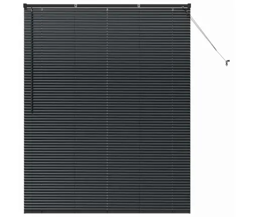 Logu Žalūzija Ar Aizkariem Cits Melna 80 X 130 Cm Alumīnijs Vidaxl