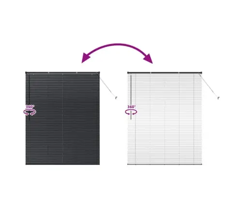 Langų Žaliuzė Su Užuolaidomis Juoda Aliuminis