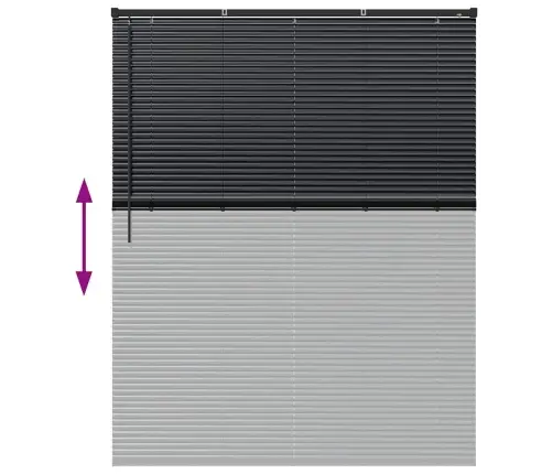Langų Žaliuzė Su Užuolaidomis Juoda Aliuminis