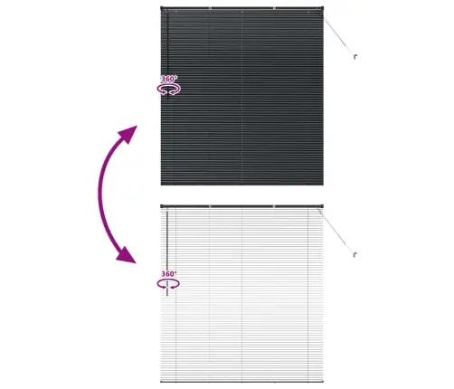 Aknarulo Kardinatega Must Alumiinium