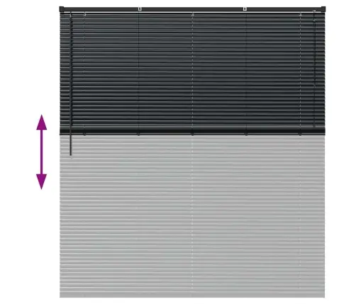 Aknarulo Kardinatega Must Alumiinium