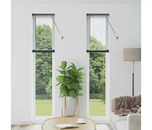 Logu Žalūzija Ar Aizkariem Cits Melna 80 X 130 Cm Alumīnijs Vidaxl