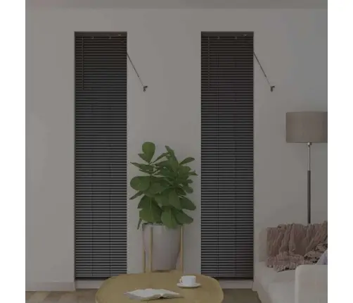 Logu Žalūzija Ar Aizkariem Cits Melna 80 X 130 Cm Alumīnijs Vidaxl