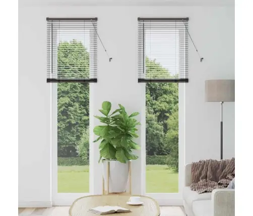 Logu Žalūzija Ar Aizkariem Cits Melna 80 X 130 Cm Alumīnijs Vidaxl