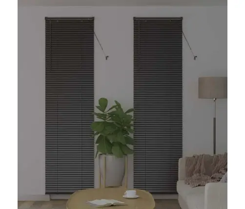 Logu Žalūzija Ar Aizkariem Cits Melna 80 X 130 Cm Alumīnijs Vidaxl