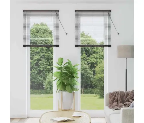 Logu Žalūzija Ar Aizkariem Cits Melna 80 X 130 Cm Alumīnijs Vidaxl